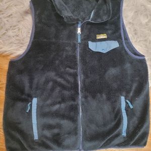 Vintage LL Bean High Pile vest XL mens blue